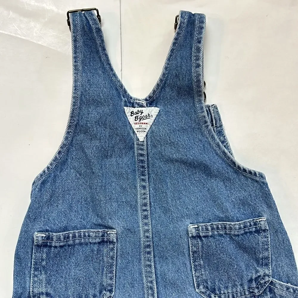 Vintage OshKosh B'Gosh bibs Overalls Toddler Size 24 M Distressed Faded Denim